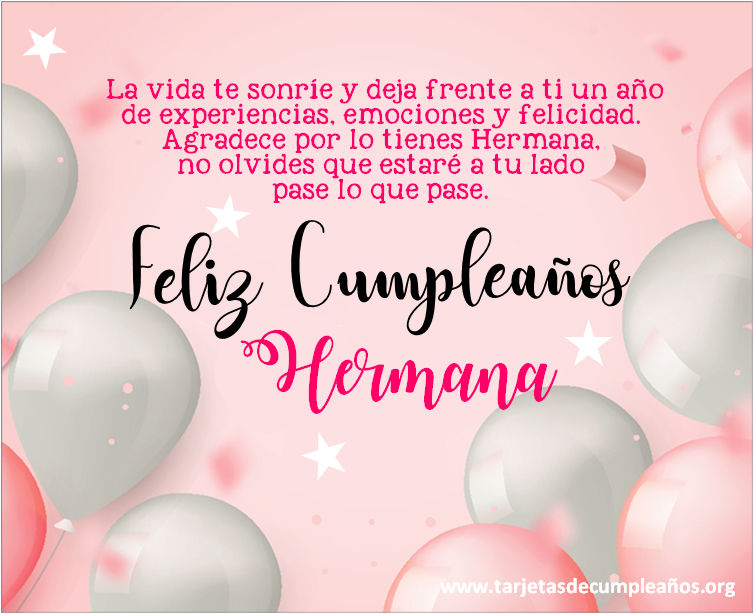 ▷ Tarjetas de Cumpleaños para una hermana Imágenes con frases ? ?